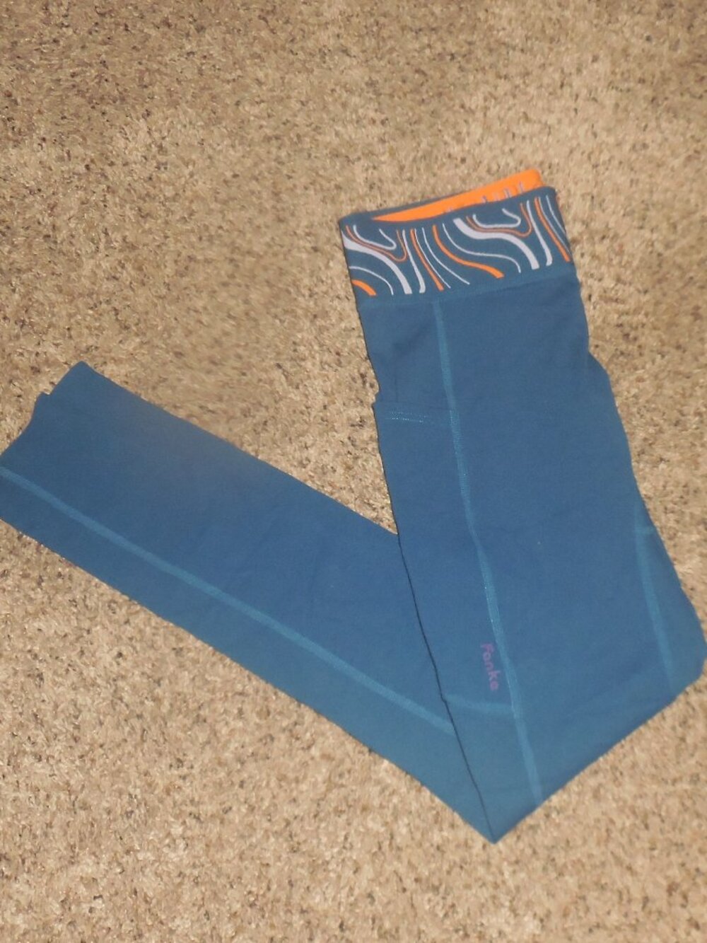 Fanka Blue Orange Tights Leggings M